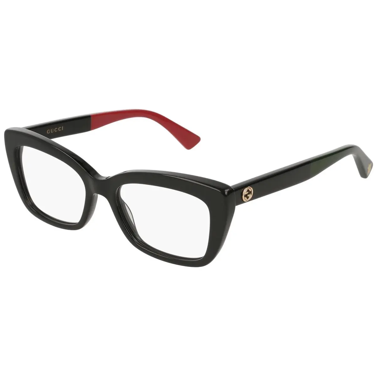 Gucci Women`s Black Rectangular Cat-eye Eyeglasses - GG0165ON-003-51 - Italy