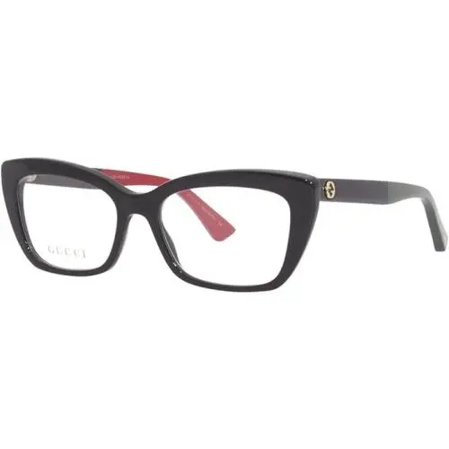 Women`s Black Rectangular Cat-eye Eyeglasses GG0165ON-003 51 by Gucci