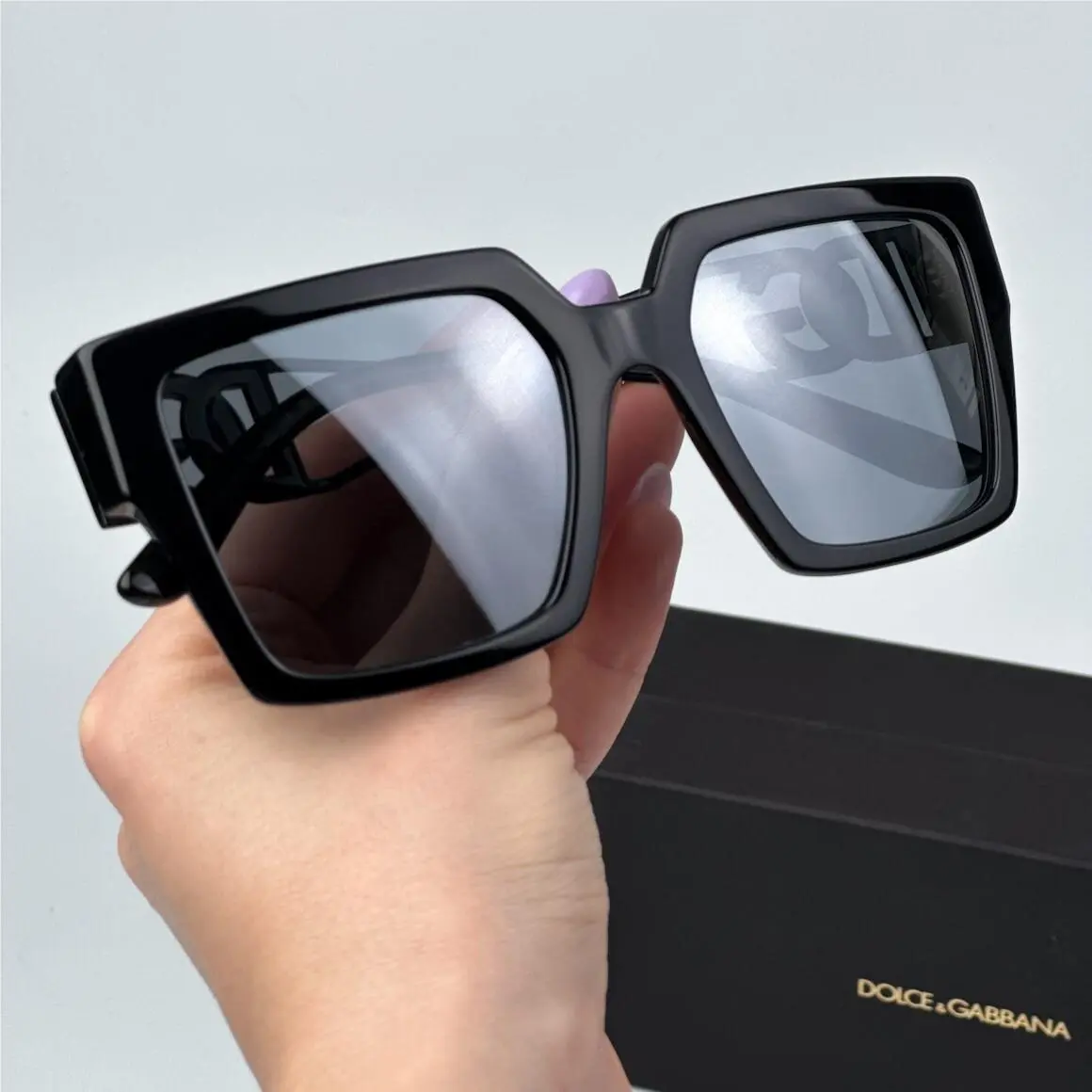Dolce Gabbana D G Women Sunglasses Black Grey Mirrored Black Square DG4446B 501/6G