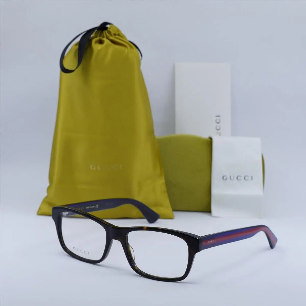 Gucci GG0006ON 007 Havana/blue/red 55mm Eyeglasses