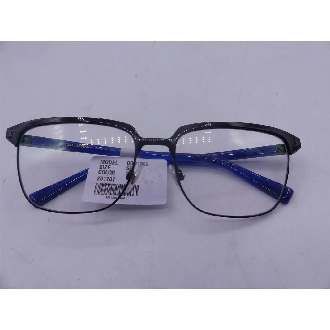 Dolce Gabbana DG1302 Black W/ Blue 01 Mens Eyeglasses Frames Size 55-17-140