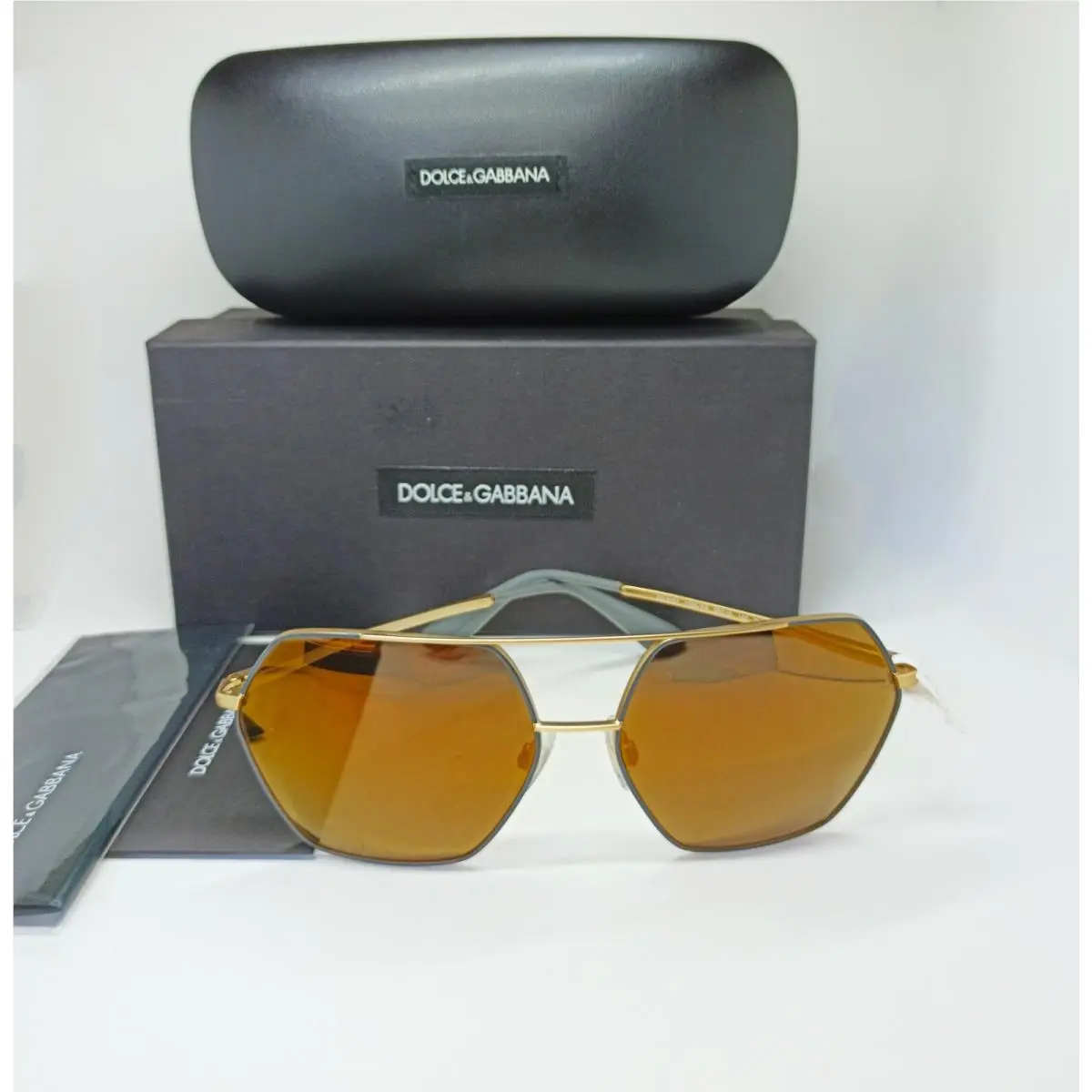 Dolce Gabbana Sunglasses DG2157 1295F9 Bronze Brown Lens / Gray Gold Frame