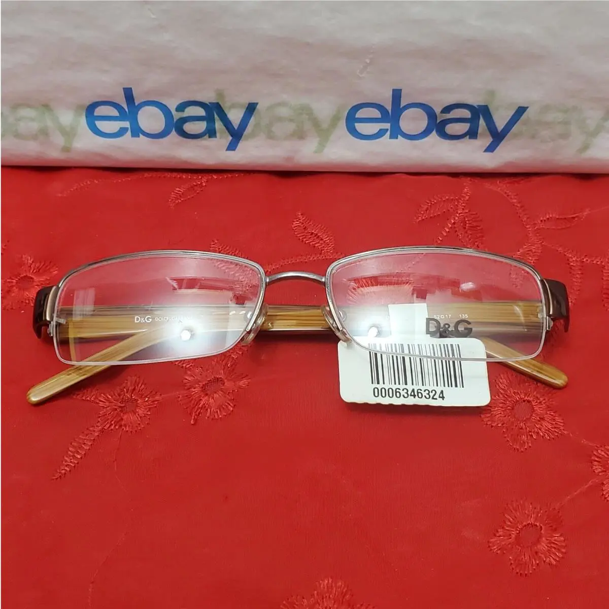 ⭐ Dolce Gabbana D G DD 5018 018 Gunmetal/wood 52¤17 135 Eyeglasses Frames
