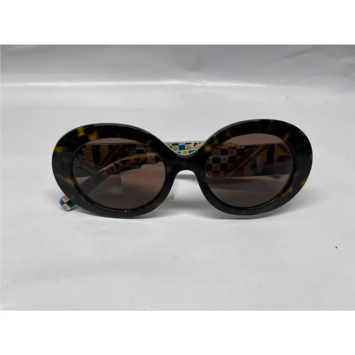 Dolce Gabbana Havana Oval Oversized Sunglasses NO Case