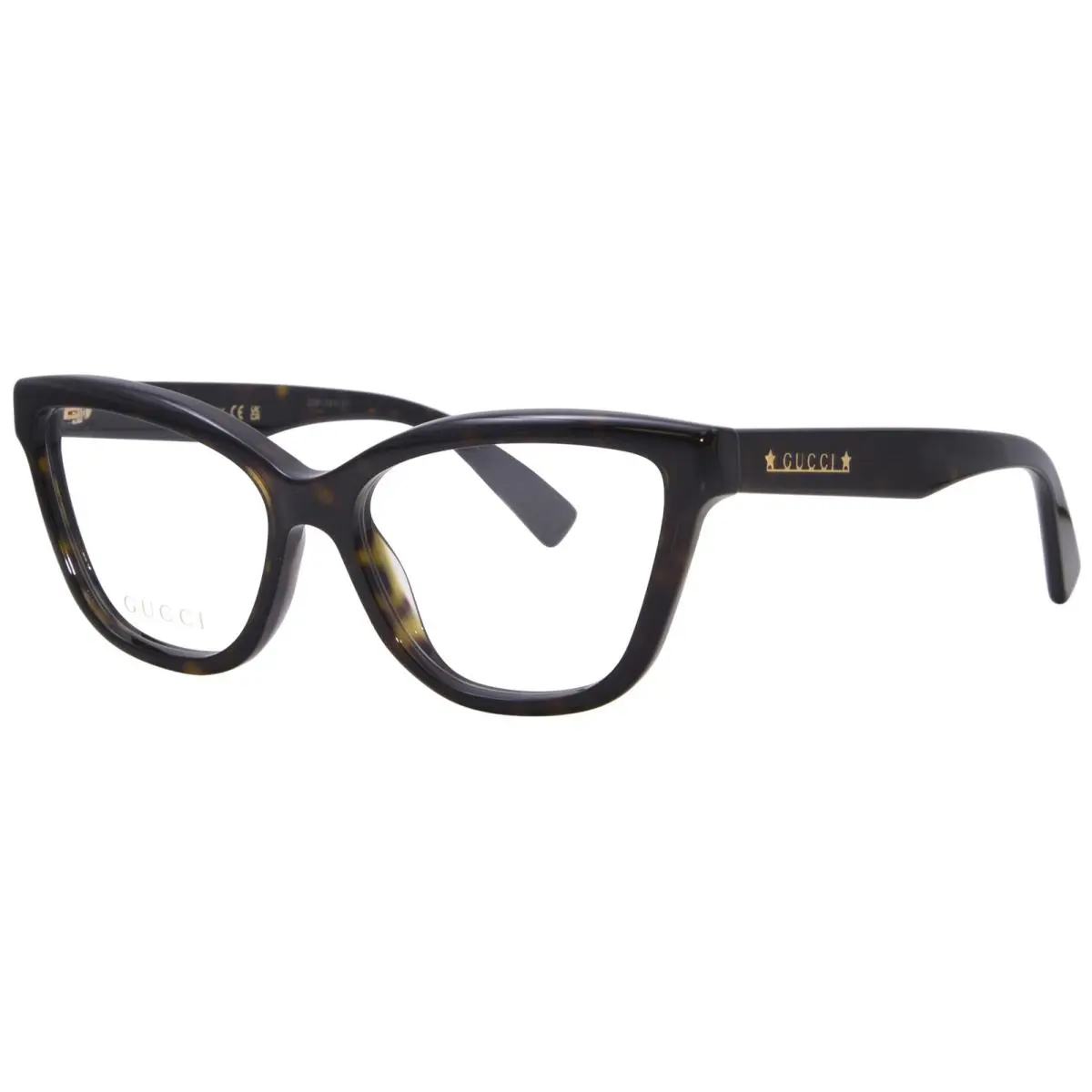 Gucci GG1589O 002 Eyeglasses Frame Women`s Havana Full Rim Cat Eye 55-mm