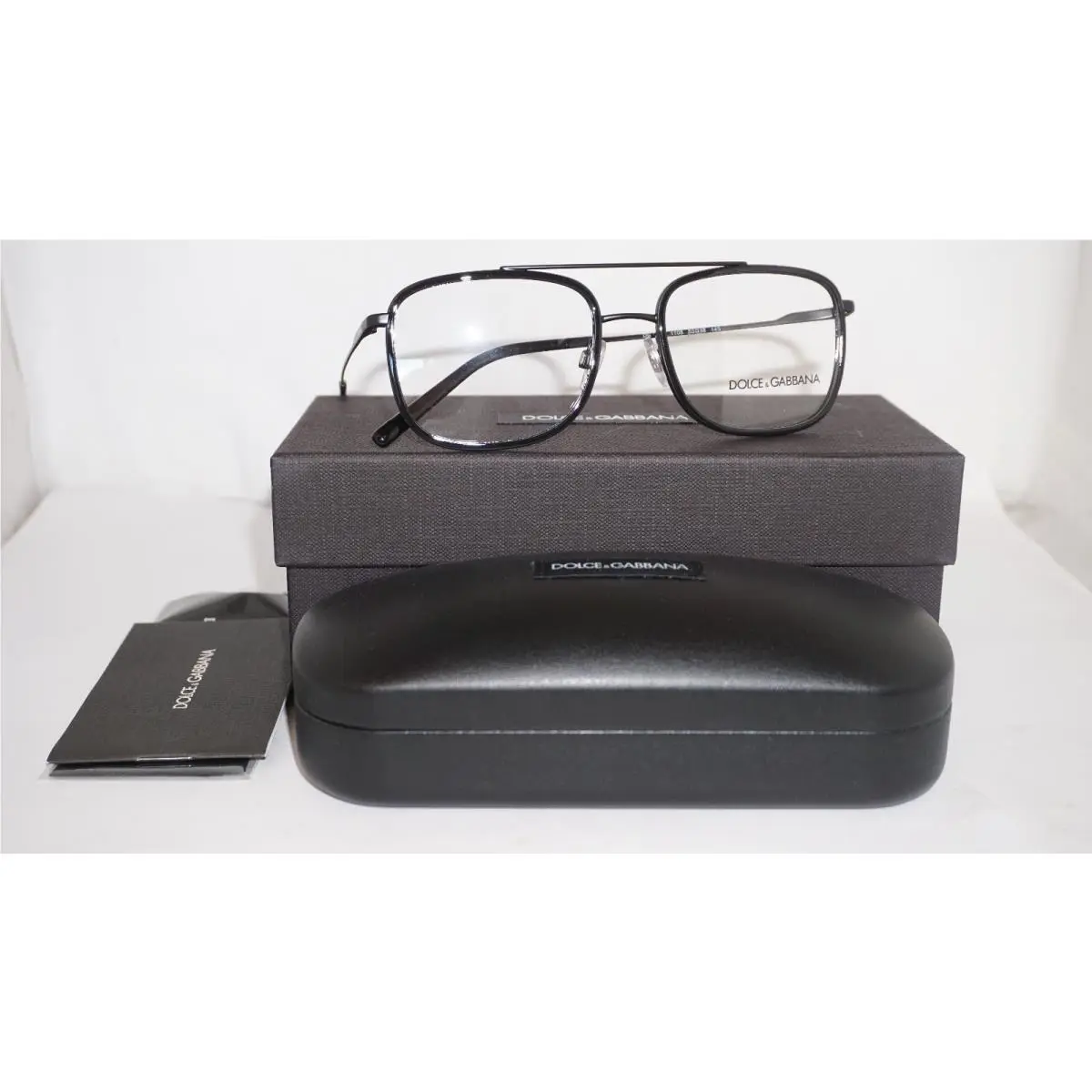 Dolce Gabbana Eyeglasses Black Aviator DG1288 1106 53 18 145