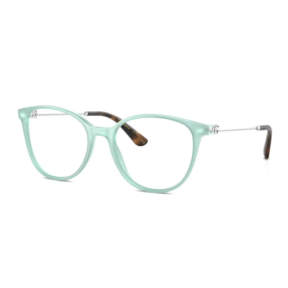 Dolce Gabbana Eyeglasses DG 3363 3383 54-18 Teal Silver Round Cateye Frames