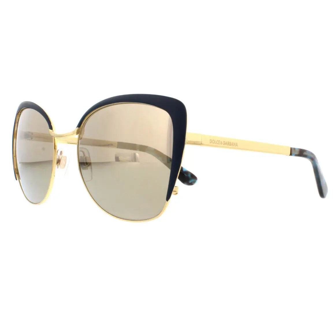 Dolce Gabbana DG2143 02/6G 57 Blue Gold Sunglasses DG2143 57-17