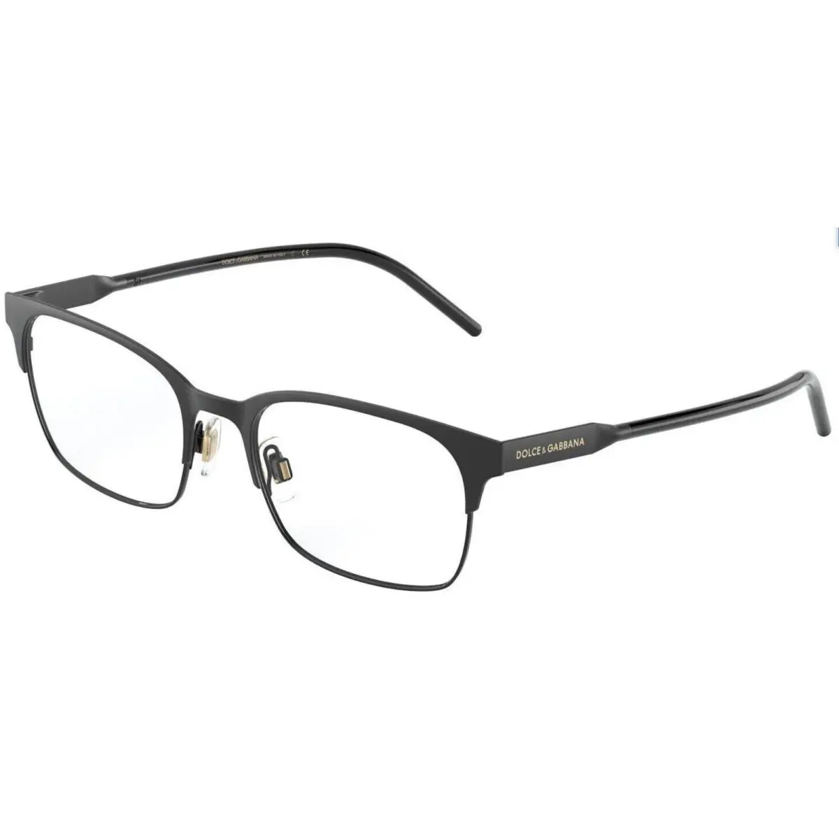 Dolce Gabbana Eyeglasses DG 1330 1345 54-19 150 Matte Black Gold Frames - Black, Frame: Matte Black, Lens: Demos with logo imprint