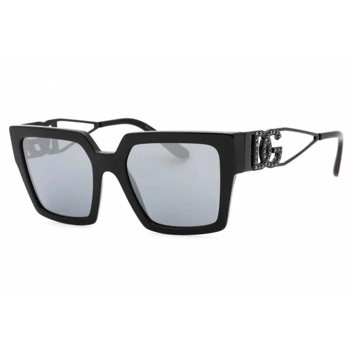 Dolce Gabbana DG4446B 501/6G Sunglasses Black Frame Grey Mirror Lens 53mm
