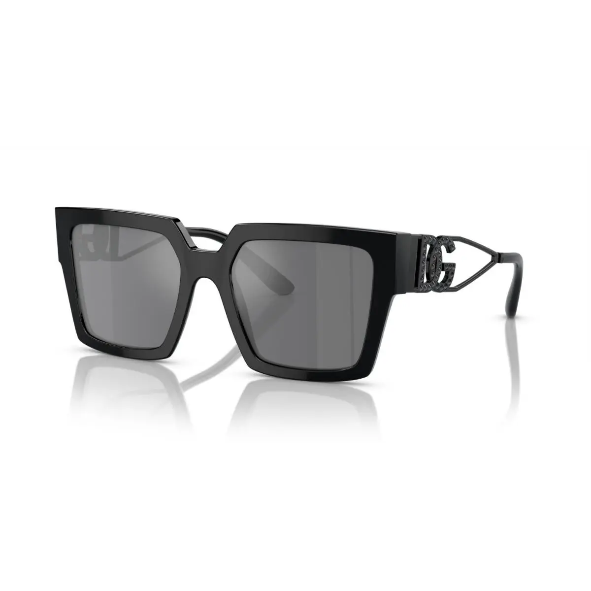 Dolce Gabbana DG 4446B Black/grey Mirror Black 501/6G Sunglasses by Dolce & Gabbana