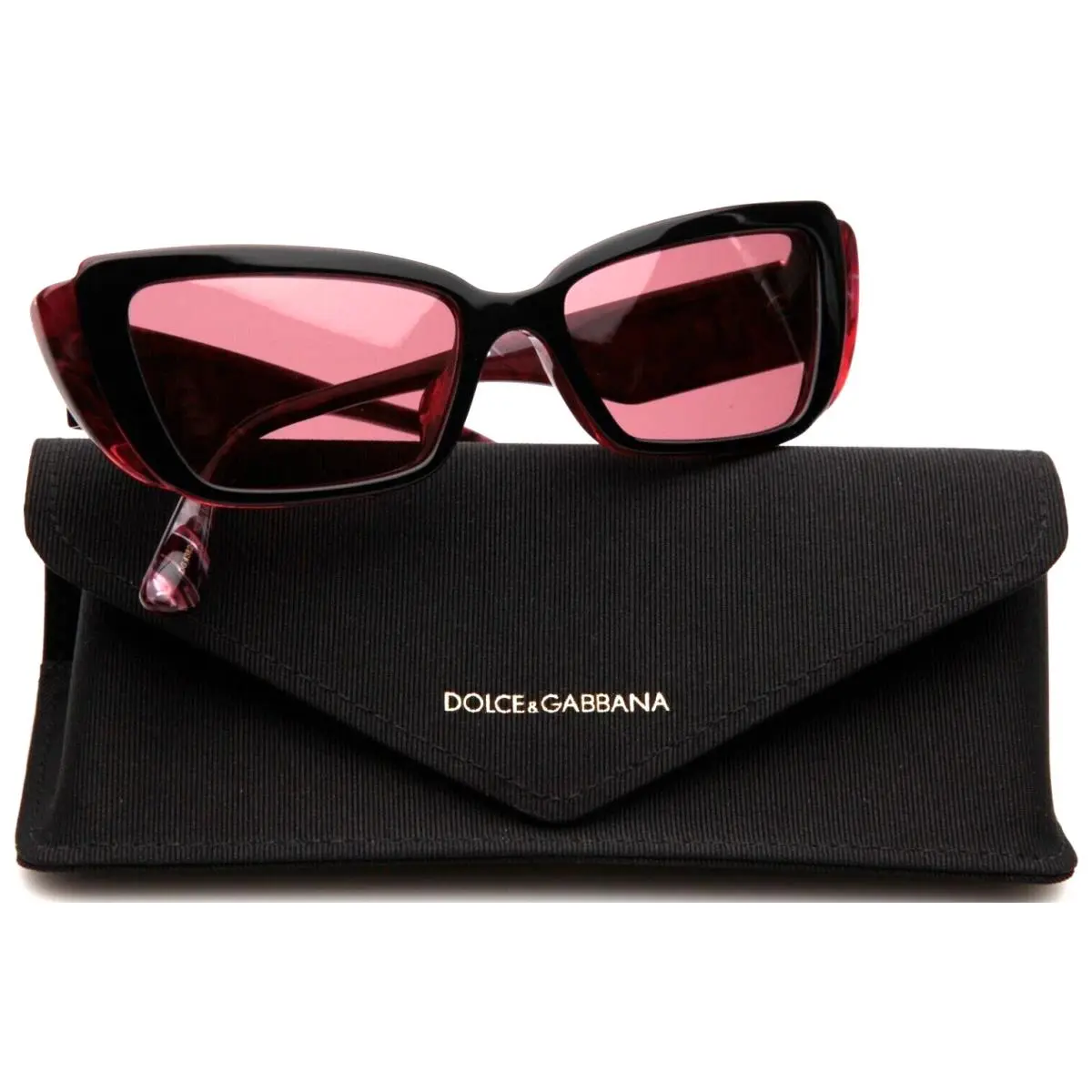 Dolce Gabbana DG 4382 3271/69 Black-burgundy Marble/pink Lens Sunglasses 54-17