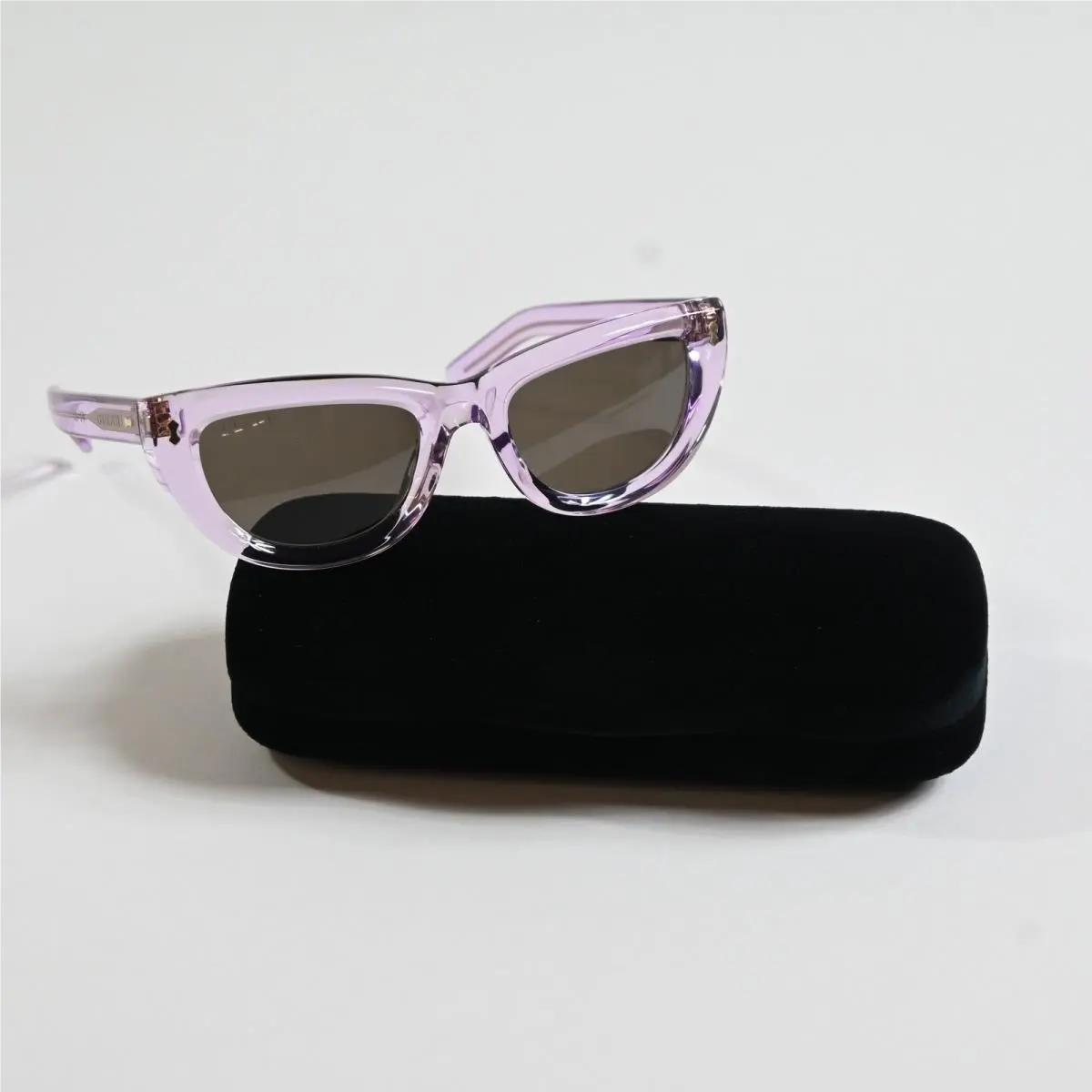 Gucci GG1521S 004 Womens Sunglasses Clear Violet 51mm - Frame: Violet, Lens: Brown
