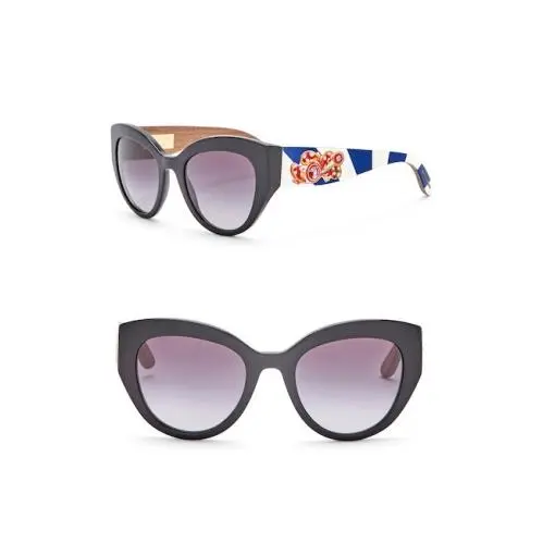 Dolce Dolce & Gabbana DG4278 Sicilian Carreto Gabbana DG4278 Sicilian Carreto Black White Brown Wood Sunglasses