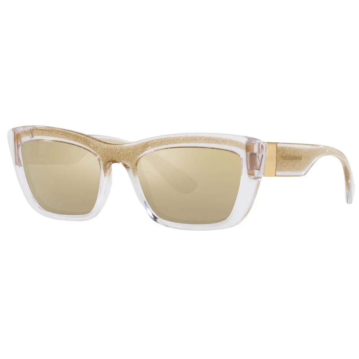 Dolce Gabbana DG6171 3352V9 Gold Glitter Cat Eye 54 mm Women`s Sunglasses