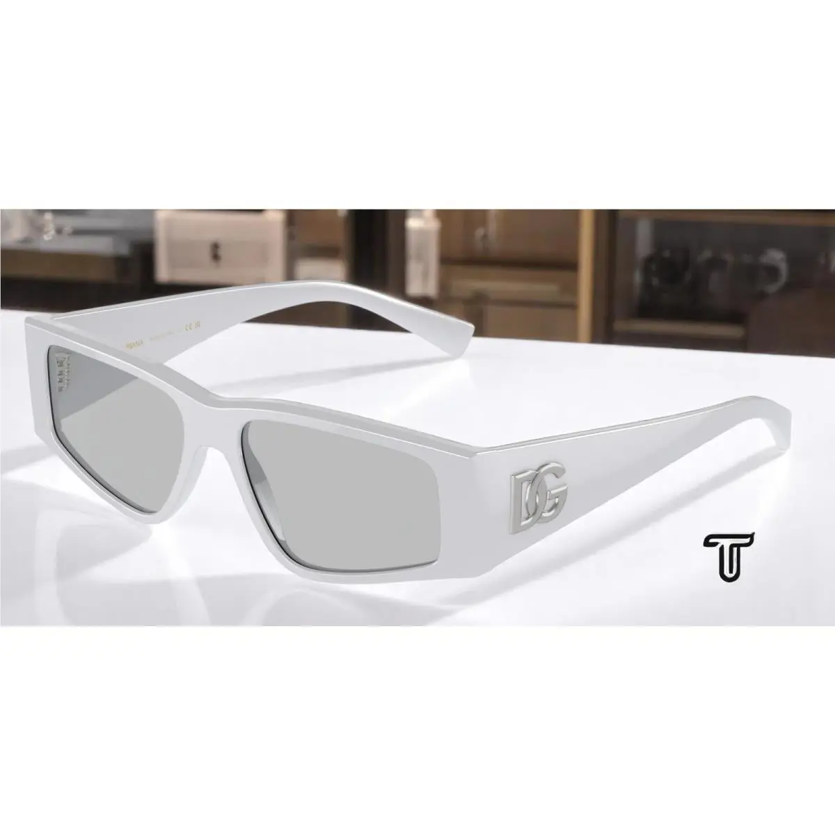 Dolce Gabbana DG4453 341887 Light Grey Light Grey 55 mm Men`s Sunglasses