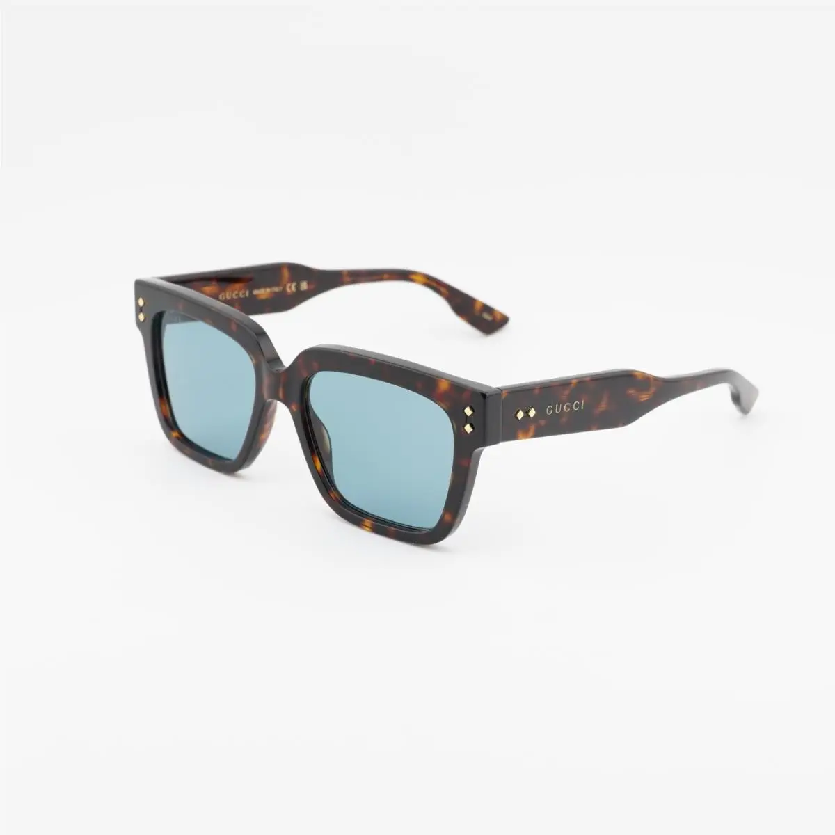 GG1084S 002 Shiny Dark Havana/light Blue 54-18-145 Sunglasses by Gucci