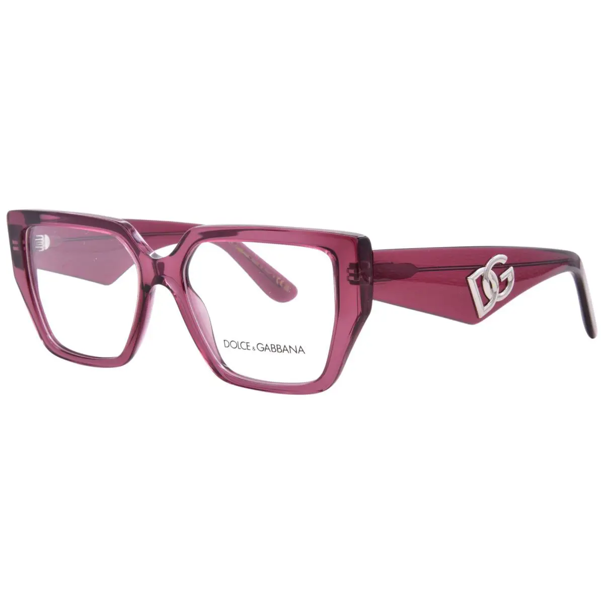Dolce Gabbana DG3373 3211 Eyeglasses Women`s Transparent Bordeaux Fullrim 53mm