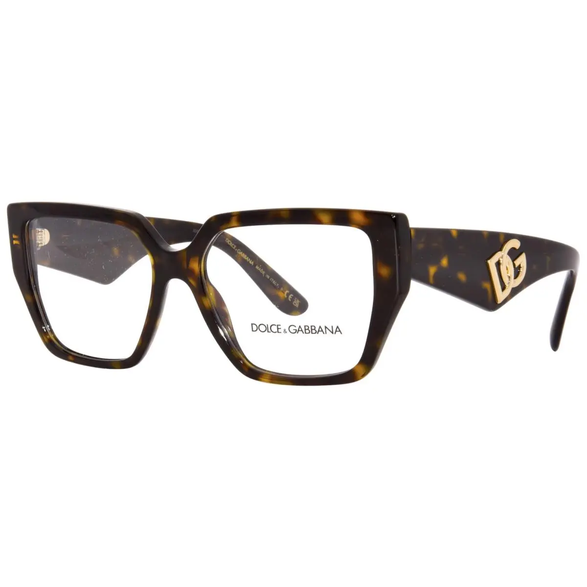 Dolce Gabbana DG3373 502 Eyeglasses Women`s Havana Full Rim Square Shape 53mm by Dolce & Gabbana