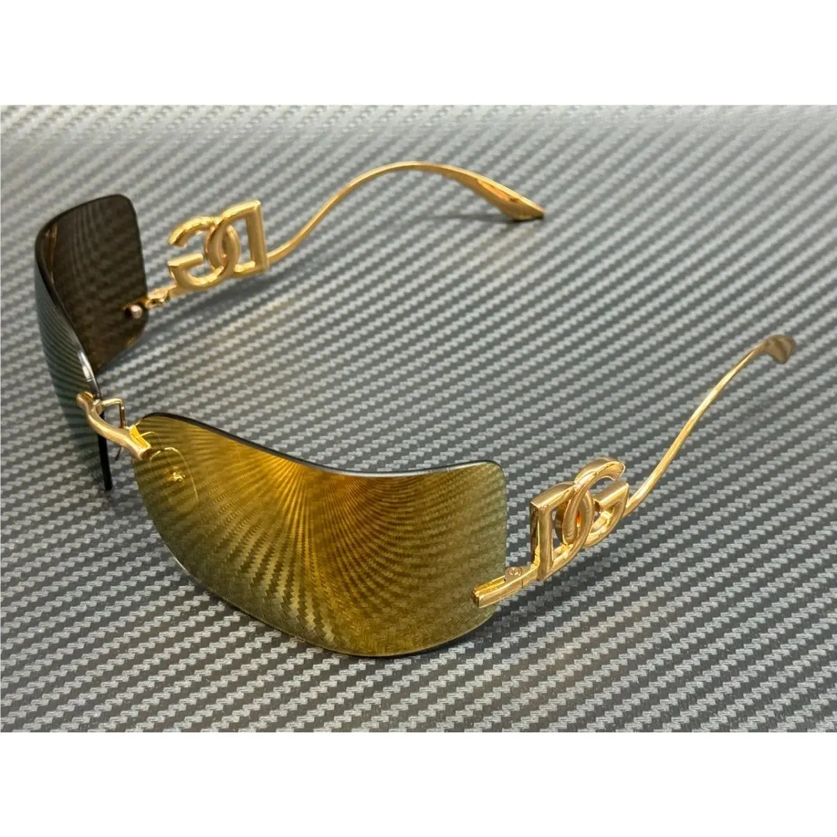 Dolce Gabbana DG2319 02 5A Gold Mirror Brown Women`s 79 mm Sunglasses