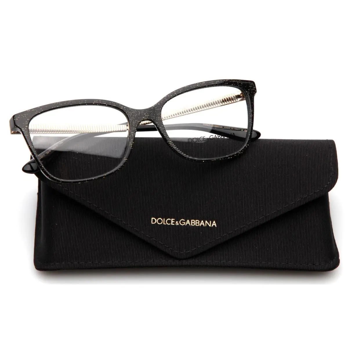 Dolce Gabbana DG 3317 3218 Glitter Gold Black Eyeglasses Glasses 54-17-140