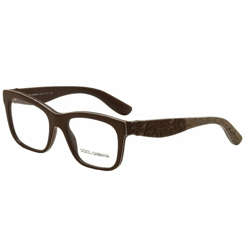 Dolce Gabbana Eyeglasses D G DG3239 3239 3002 Brown/white Optical Frame 52mm