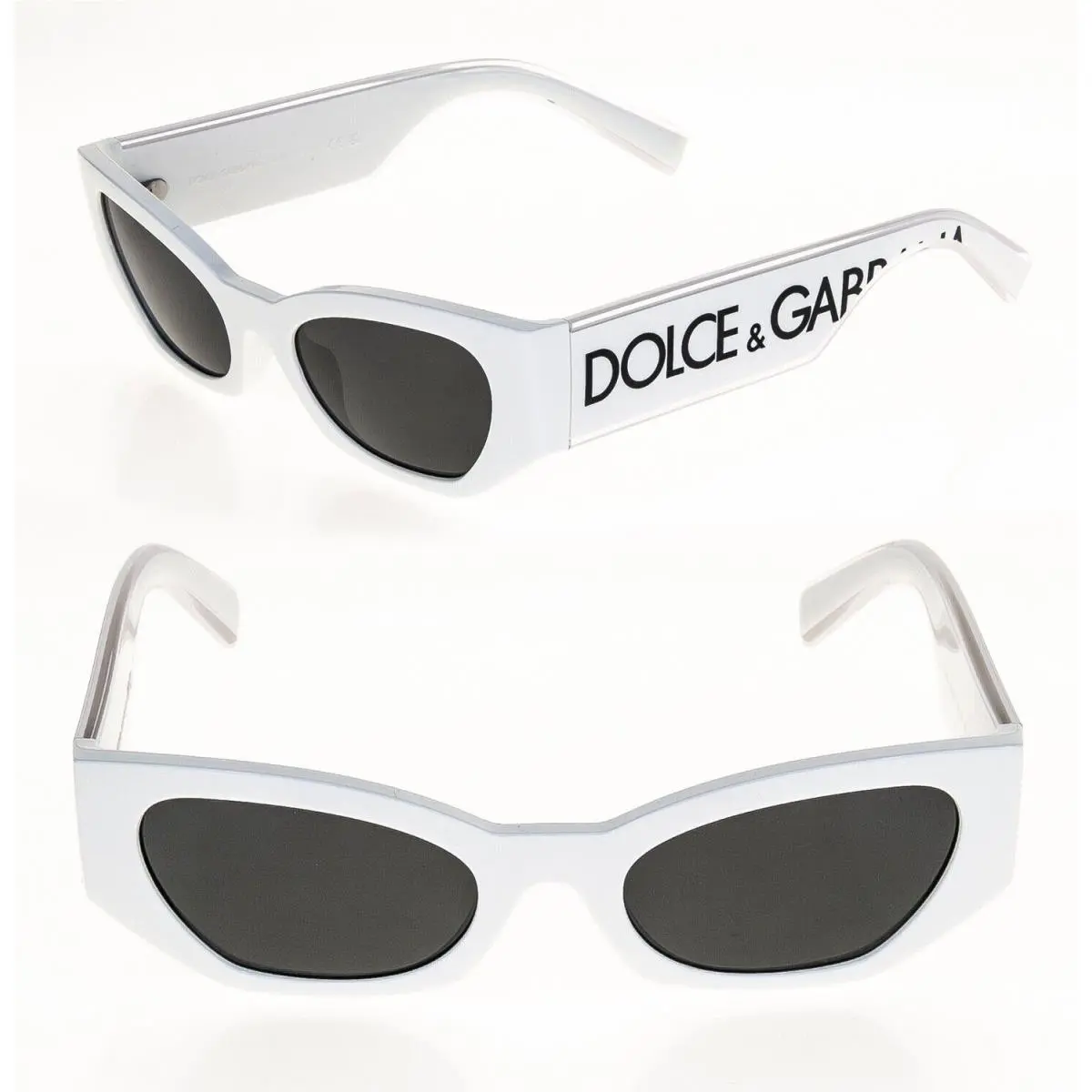 Dolce Gabbana Elastic White Gray Crystal Logo DG6186 Pouch Sunglasses 6186