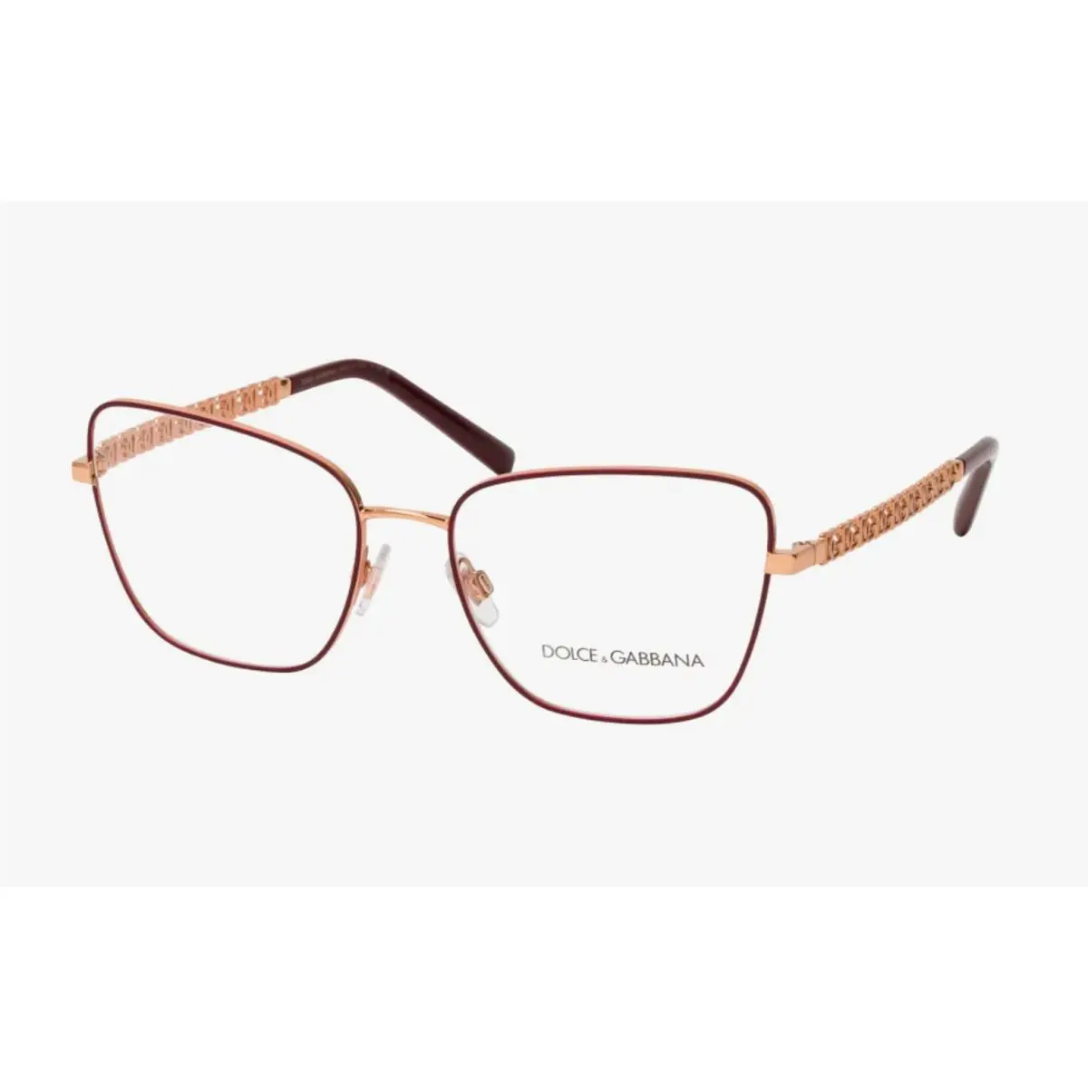 Dolce Gabbana Eyeglasses DG 1346 1333 55-17 140 Pink Gold Bordeaux Frame