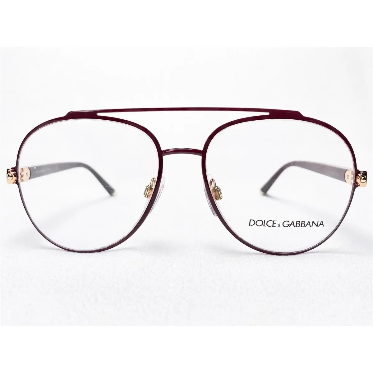 Dolce Gabbana DG1303 1319 Mens Bordeaux Aviator Eyeglasses Frames 55/16