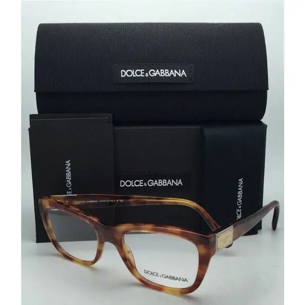 Dolce Gabbana Eyeglasses DG 3171 706 52-18 Havana Tortoise Frames w/ Case