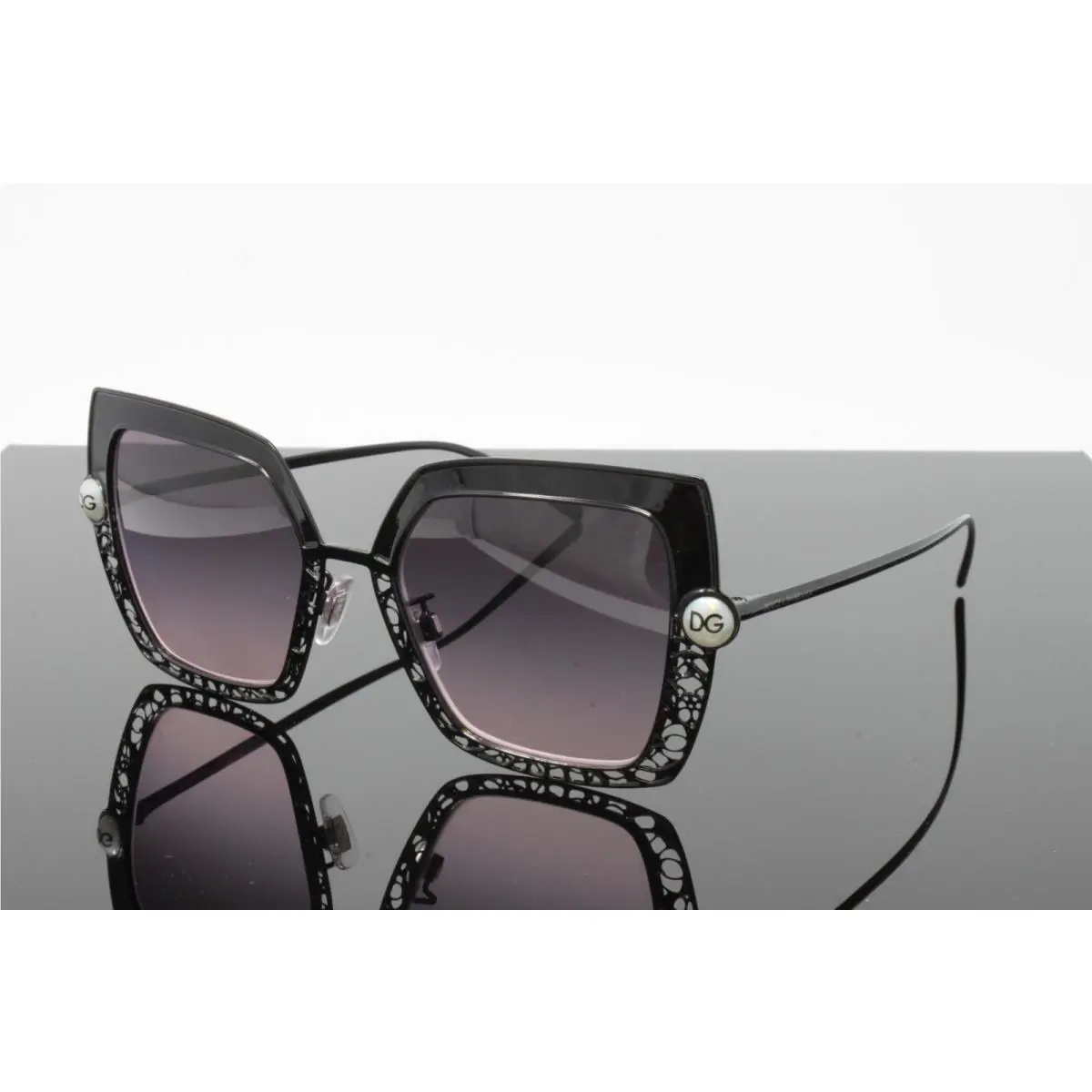 Dolce Gabbana Sunglasses Women`s Butterfly DG2251H 13405M Black Grey 51mm