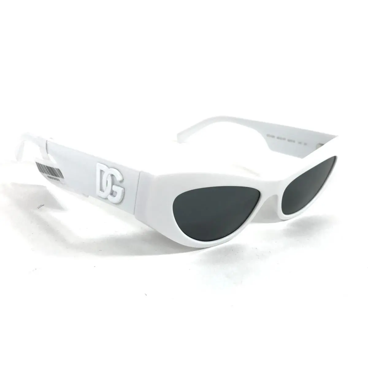 Dolce Gabbana Sunglasses DG4450 3312/87 White Cat Eye w Black Lenses 52-16-140