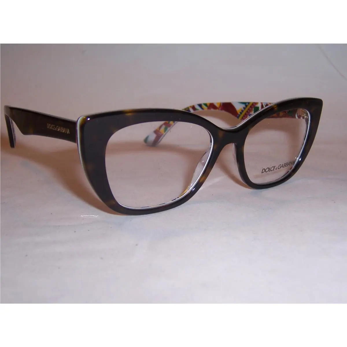 Dolce Gabbana Eyeglasses DG 3360 3217 Havana White Barrow 54MM