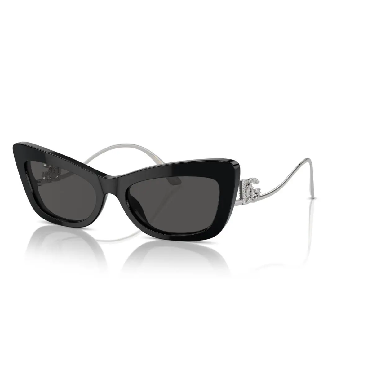 Dolce Gabbana DG 4467B Shiny Black and Silver/grey 501/87 Sunglasses