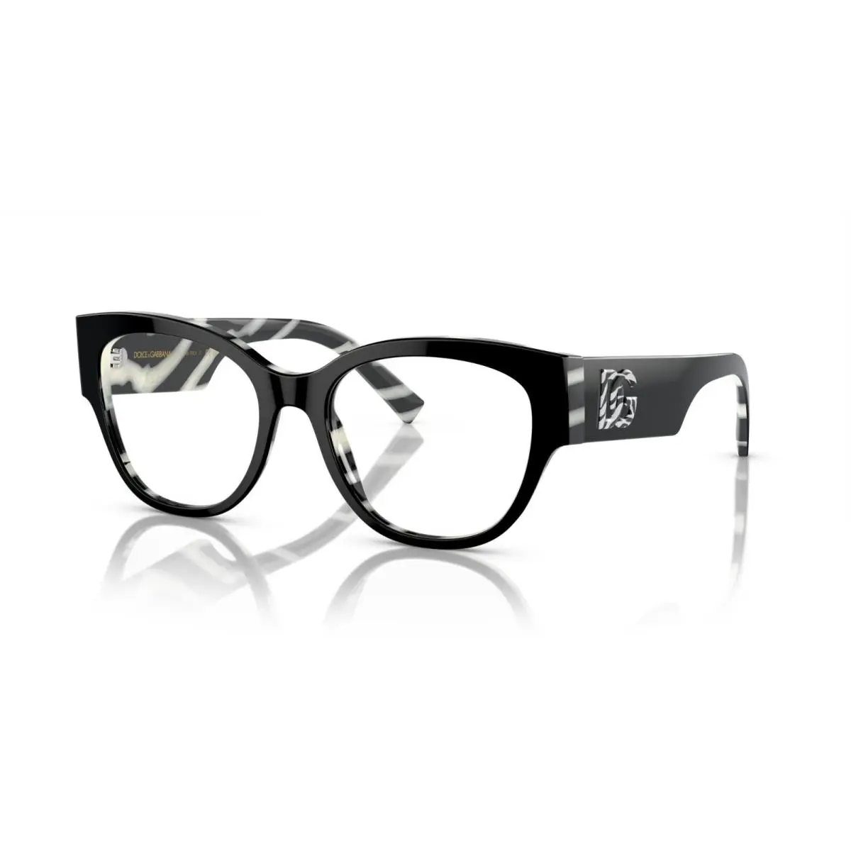 Dolce Gabbana DG 3377 Black On Zebra Pattern 3372 Eyeglasses