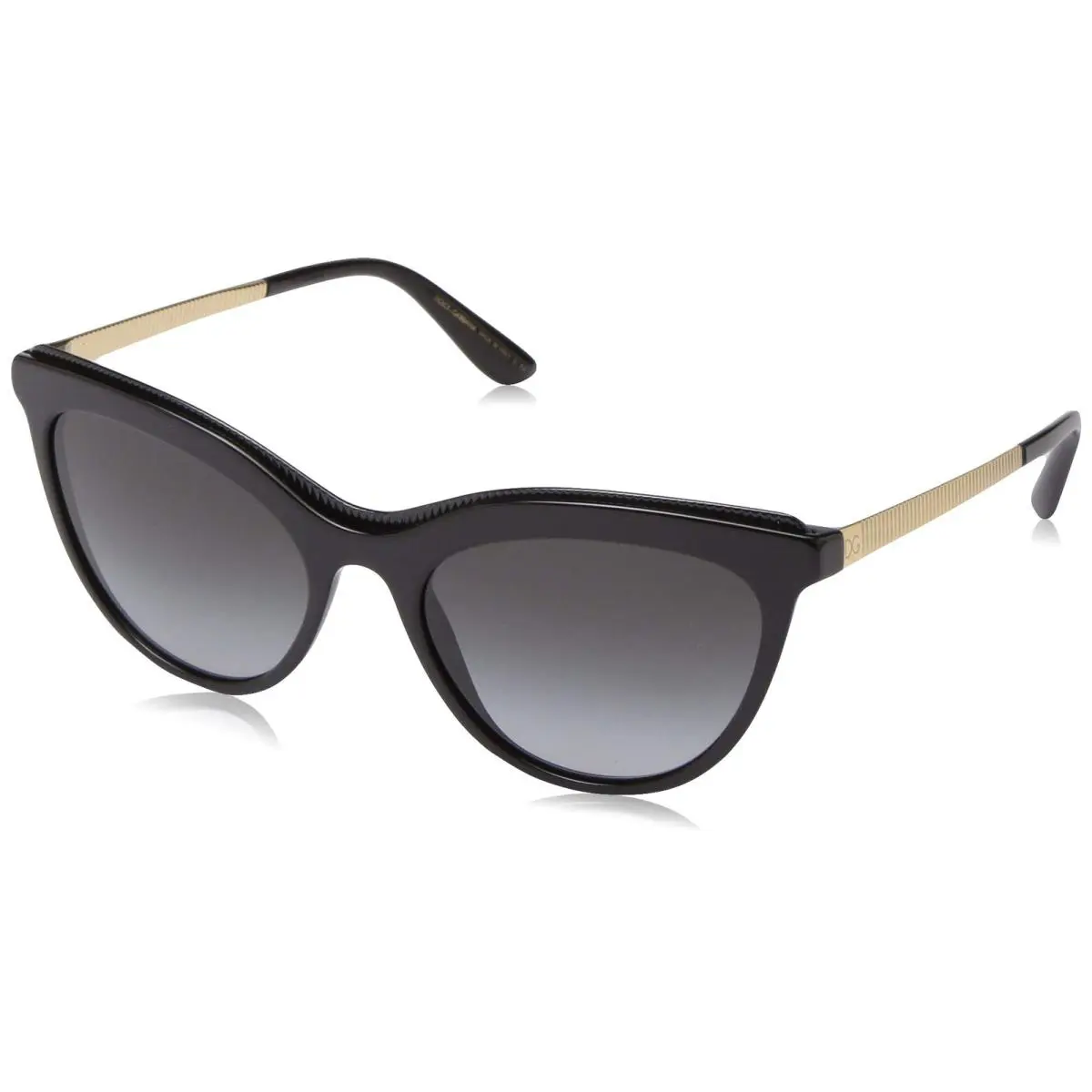 Dolce Gabbana DG4335 501/8G Black Gold Sunglasses with Grey Lenses