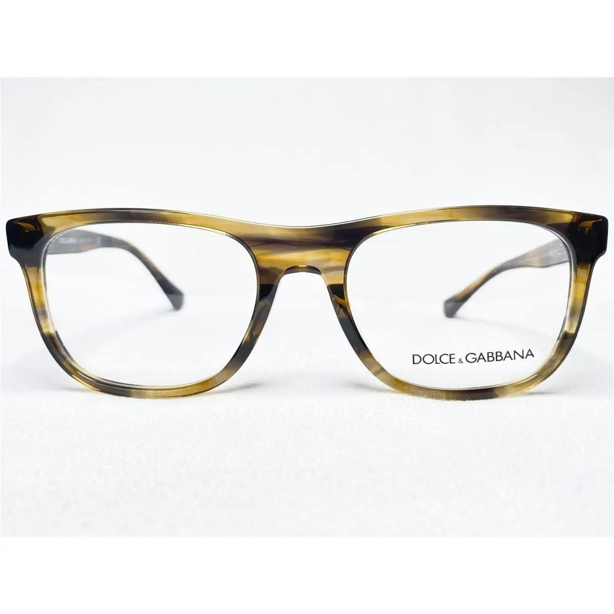 Dolce Gabbana DG3257F 3063 Men`s Striped Brown Eyeglasses Frames 54/19 145