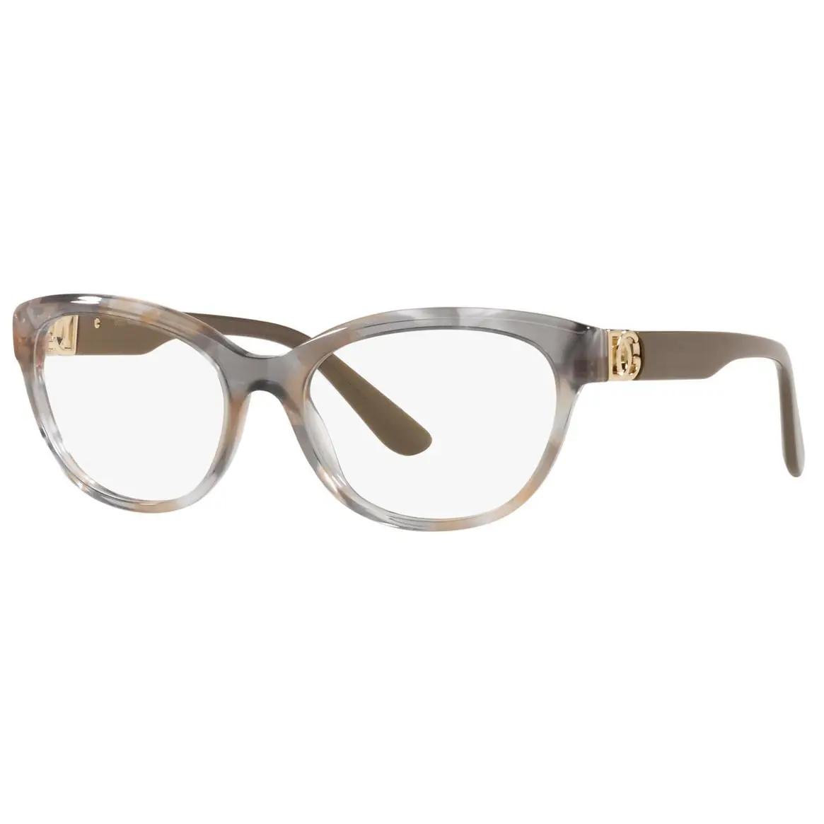 Dolce Gabbana DG3342F 3321 55 Eyeglasses Havana Transparent Gray