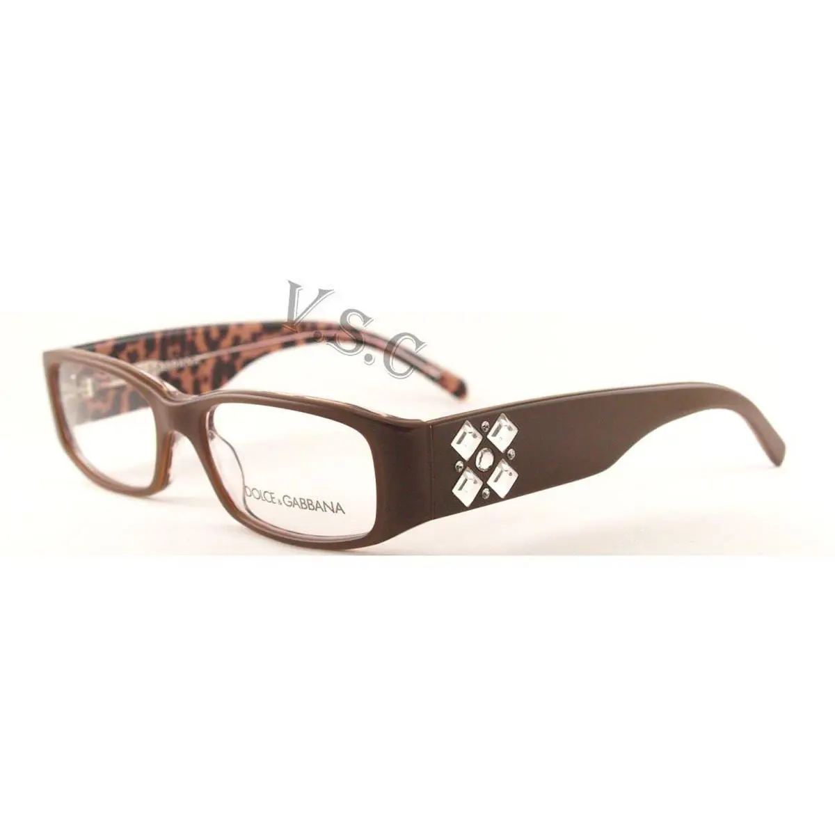 Dolce Gabbana Eyeglasses 3048 565 Brown Frame Crystals