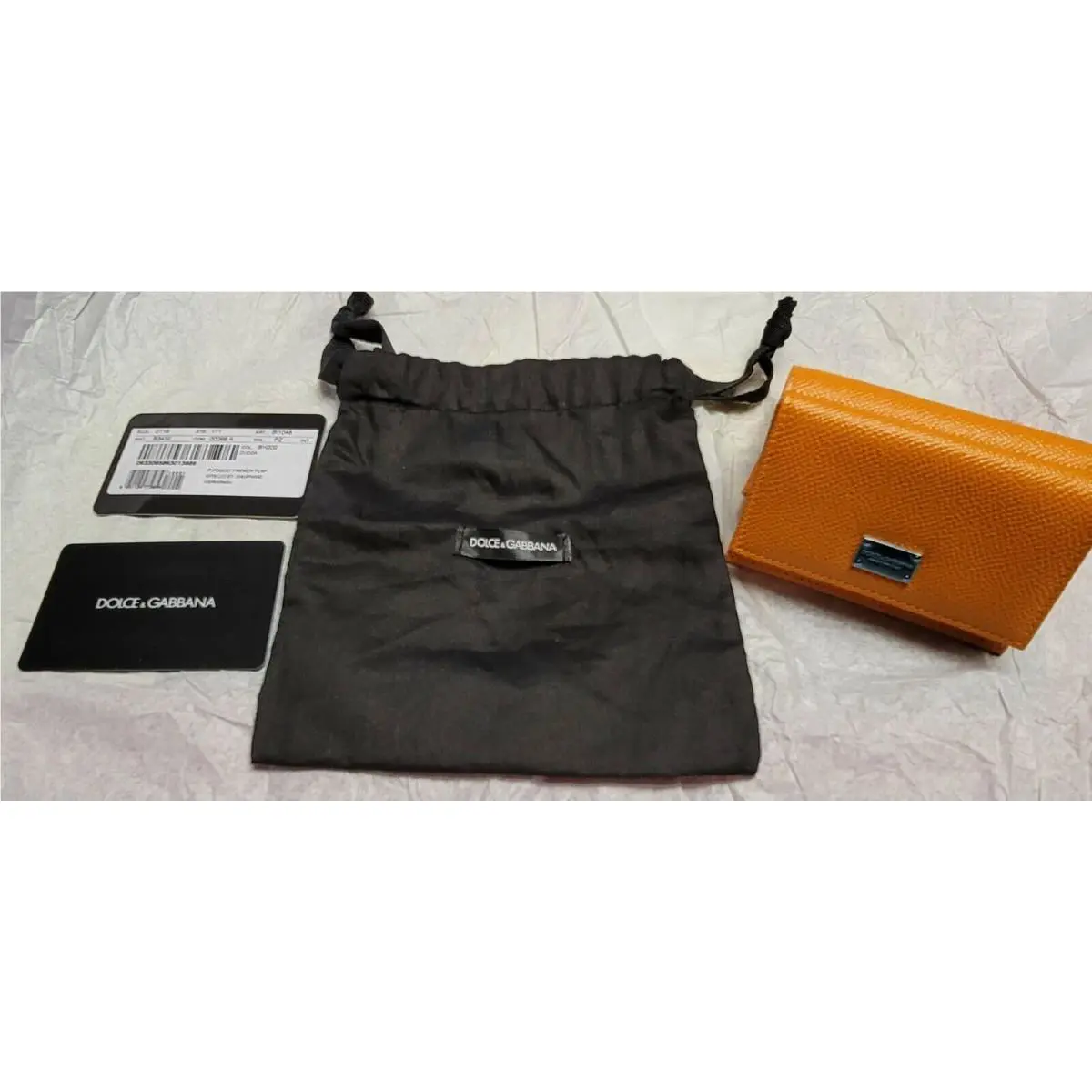 Dolce Gabbana Logo Plaque Tri-fold Continental Wallet