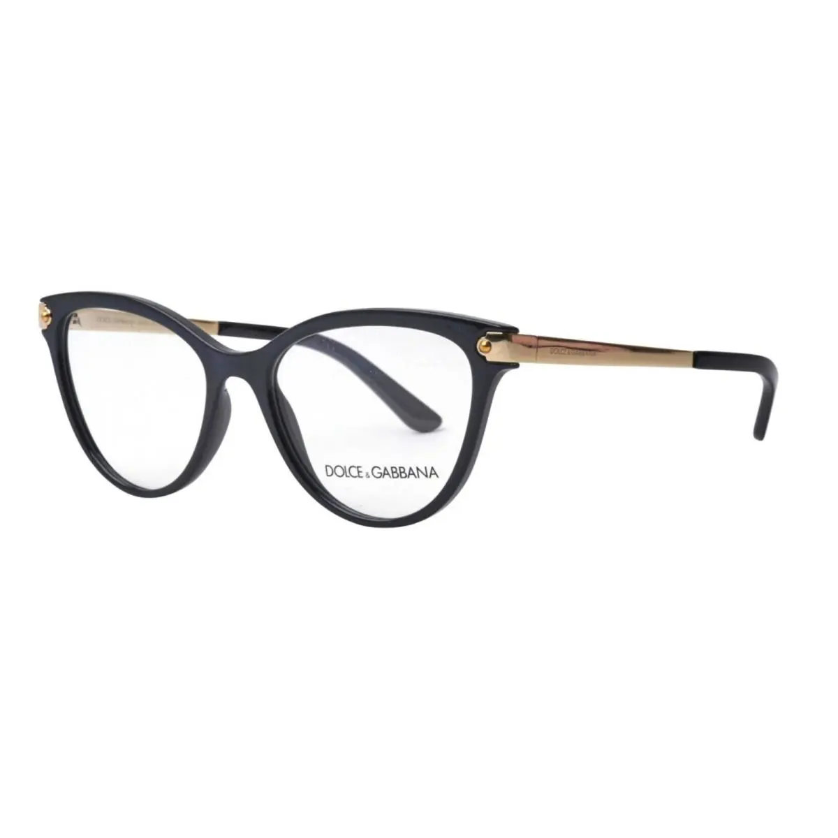 Dolce Gabbana Cat Eye Eyeglasses DG 5042 501 52-17 140 Black Gold Frames