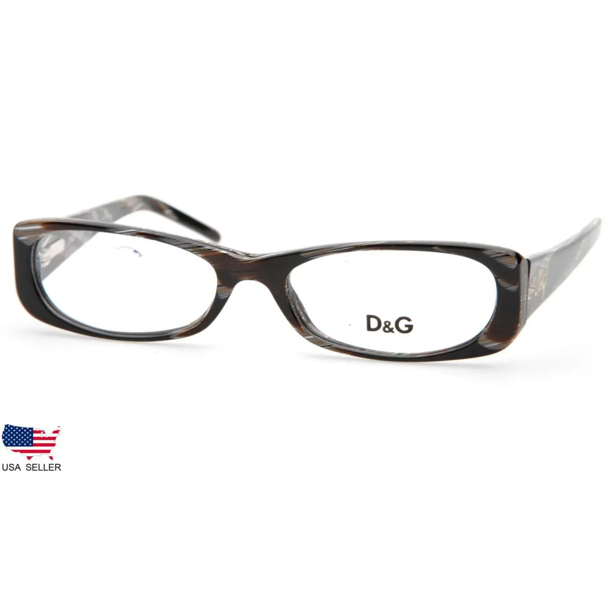 Dolce Gabbana D&g 1140 D G Dolce Gabbana DG1140 569 Striped Brown Eyeglasses D G 1140 51-17-140mm
