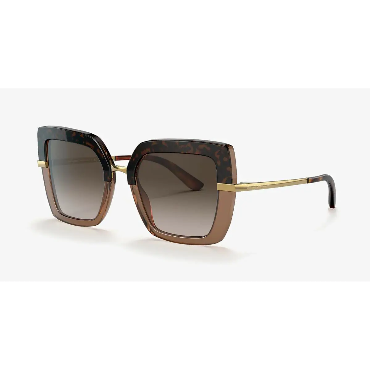 Dolce Gabbana Half Print DG 4373 Havana Brown/brown Shaded 325613 Sunglasses