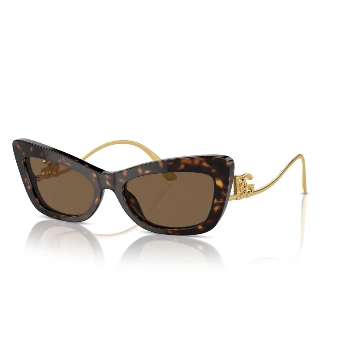 Dolce Gabbana DG 4467B Dark Havana and Gold/brown 502/73 Sunglasses - Frame: Dark Havana And Gold, Lens: Brown