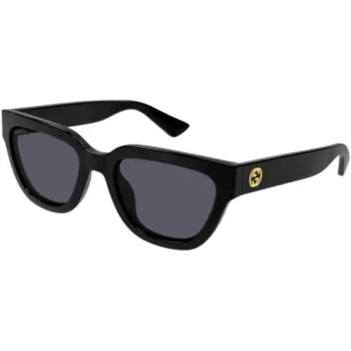 GG1578S 001 Sunglasses 54mm Black / Dark Grey Solid Lens by Gucci