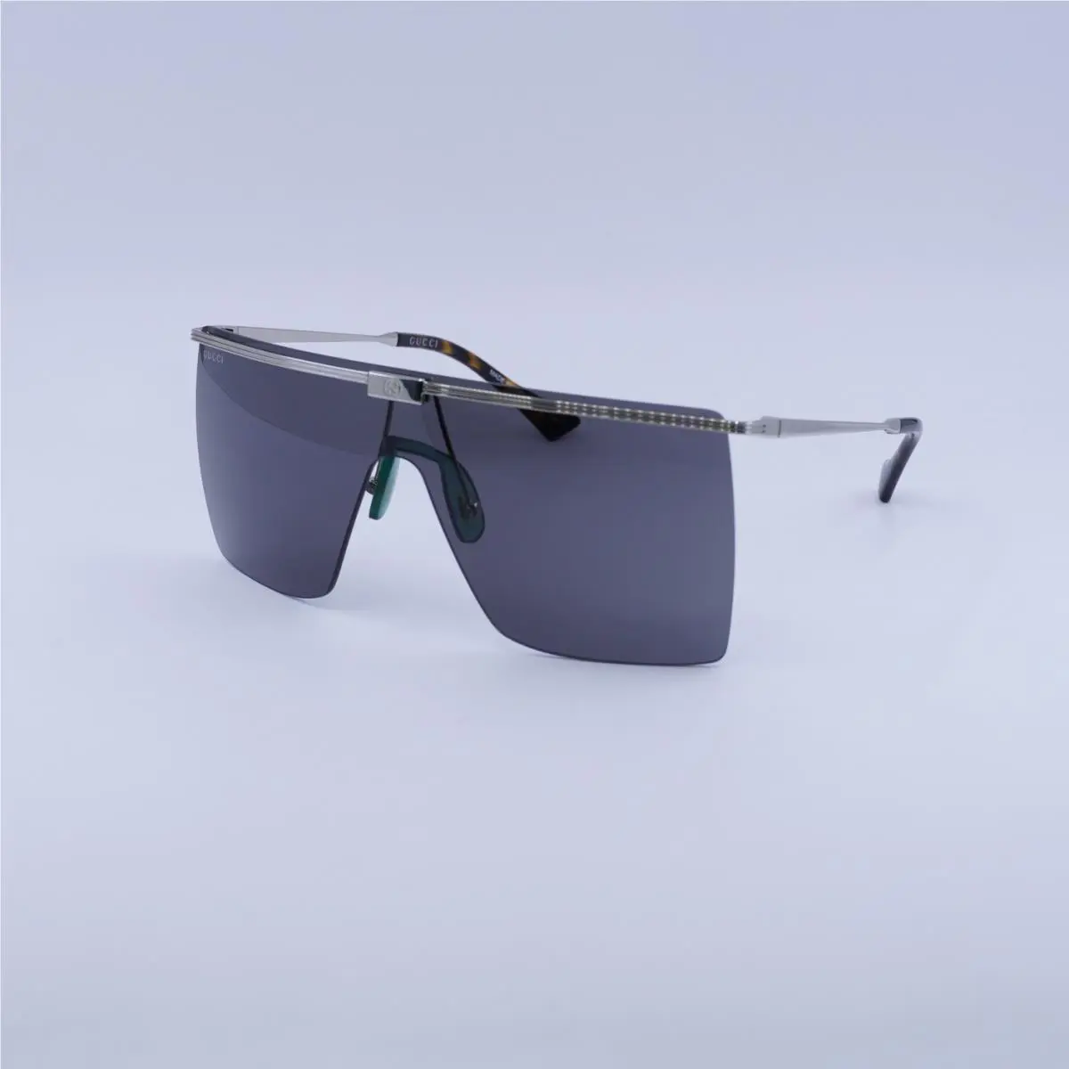 Gucci Unisex Oversized Mask 1096 Silver Gray Metal Sunglass GG1096 001