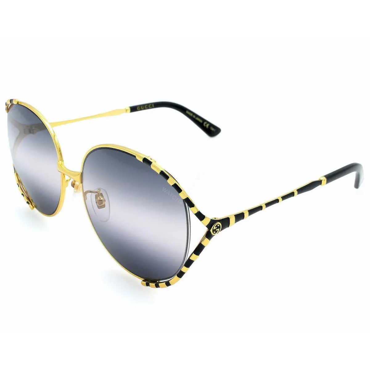 Gucci Gold/black/gray Gradient 59-17-135mm Women`s Sunglasses GG0595S 001