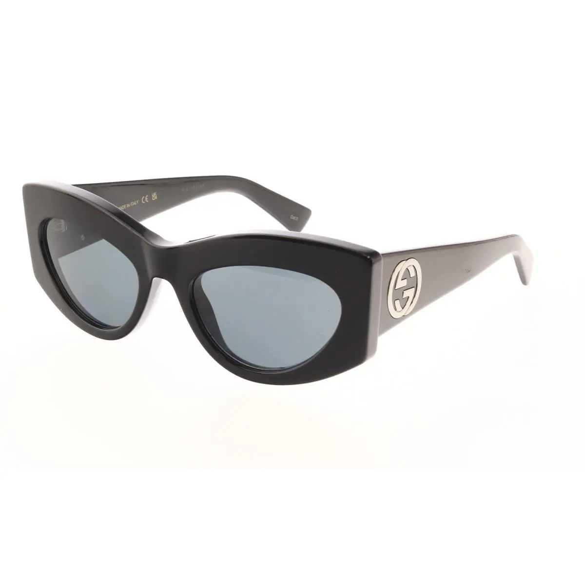 Gucci GG1843S-001 Glossy Black Oversized Cat-eye Sunglasses