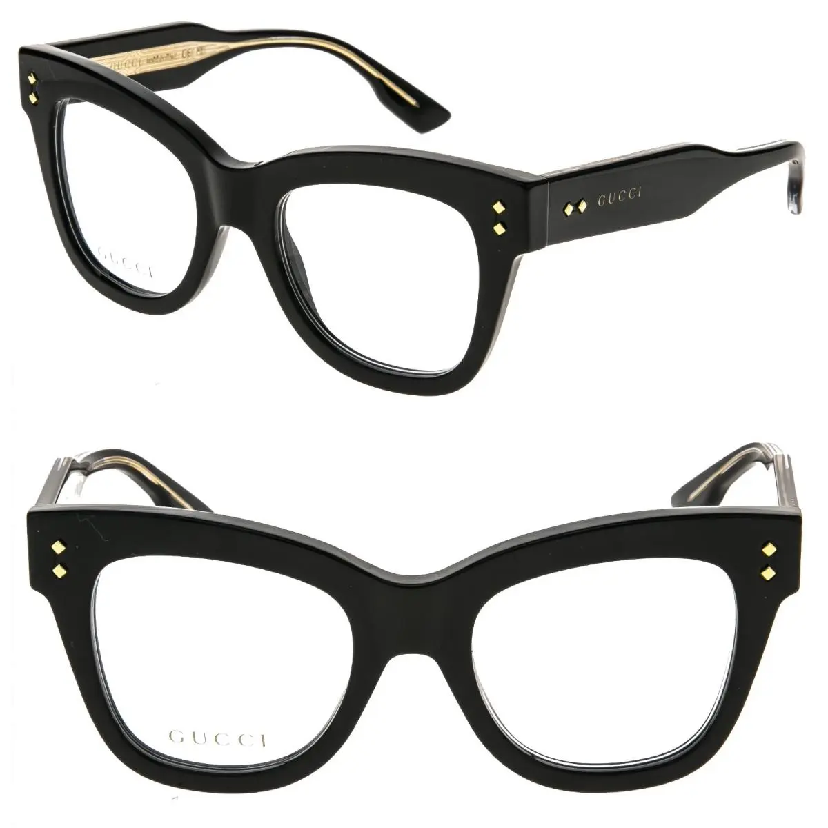 Gucci GG1082O 1082 Black Diamond Pin Eyeglasses 50mm Optical Frame 001
