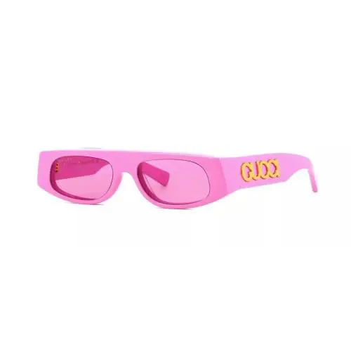Gucci GG 1771S 008 Logo Pink Gold Cat Eye Grey Lens Woman Sunglasses 51mm - Frame: Pink